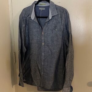 Ted Baker Men's Blue Button-Up Shirt. Classic, Business, Cotton